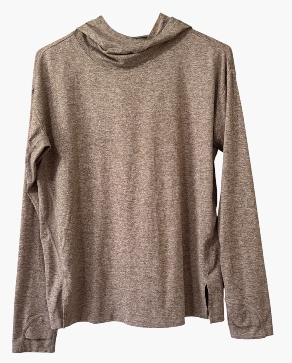Athleta Tan Maeve Uptempo Hoodie Sweatshirt Women Size Small Athleisure Yoga